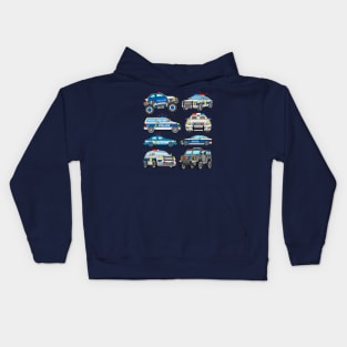 US Police Cars and Vehicles Kids Hoodie